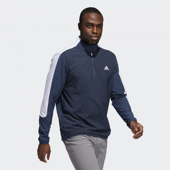 sweatshirt Print 1/4 Zip polyester/elastaan blauw mt L