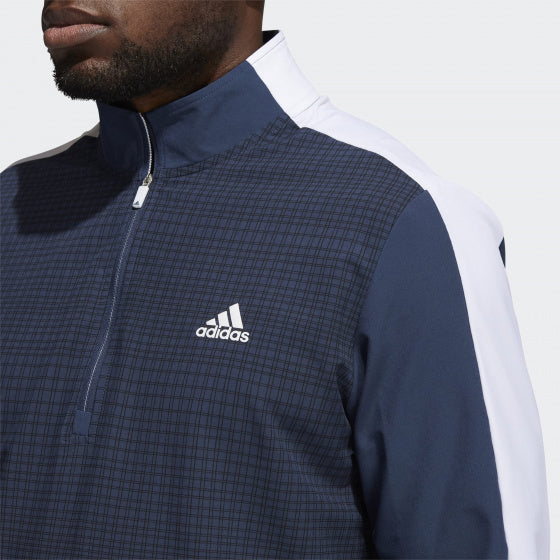 sweatshirt Print 1/4 Zip polyester/elastaan blauw mt L