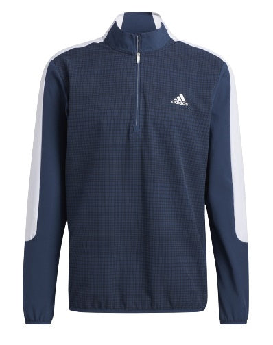sweatshirt Print 1/4 Zip polyester/elastaan blauw mt L