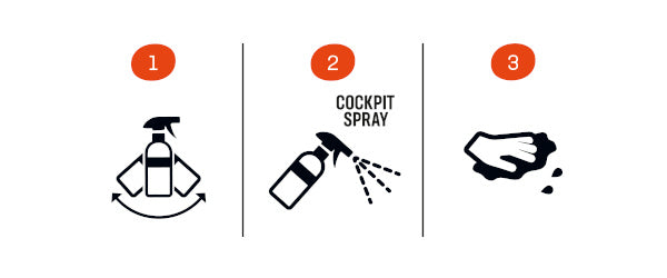 cockpit spray 1000 ml wit zwart