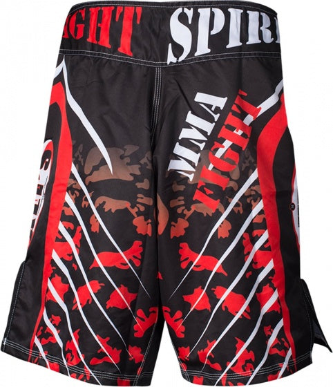 fightshort MMA unisex rood/zwart maat S