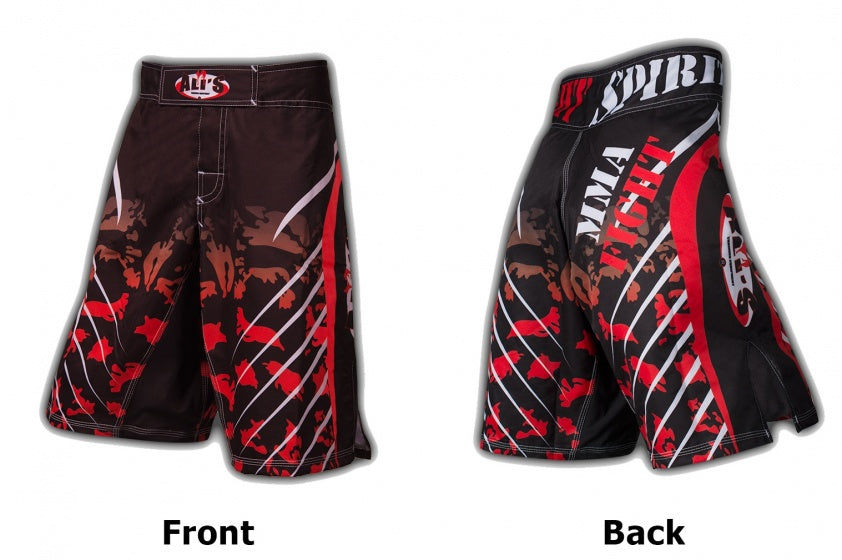 fightshort MMA unisex rood/zwart maat S