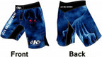 MMA-kledingset fightshirt met fightbroek blauw maat L