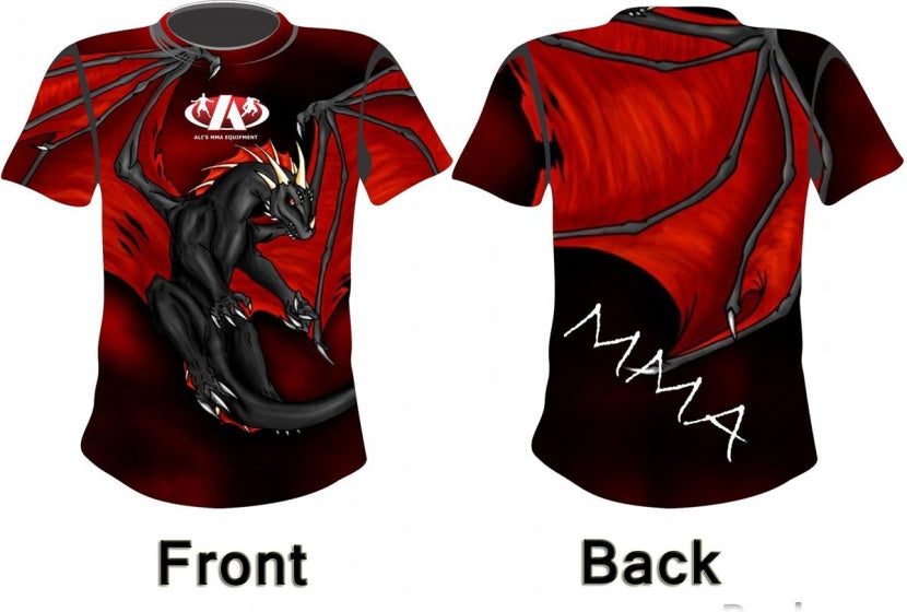 MMA-kledingset fightshirt met fightbroek rood maat XL