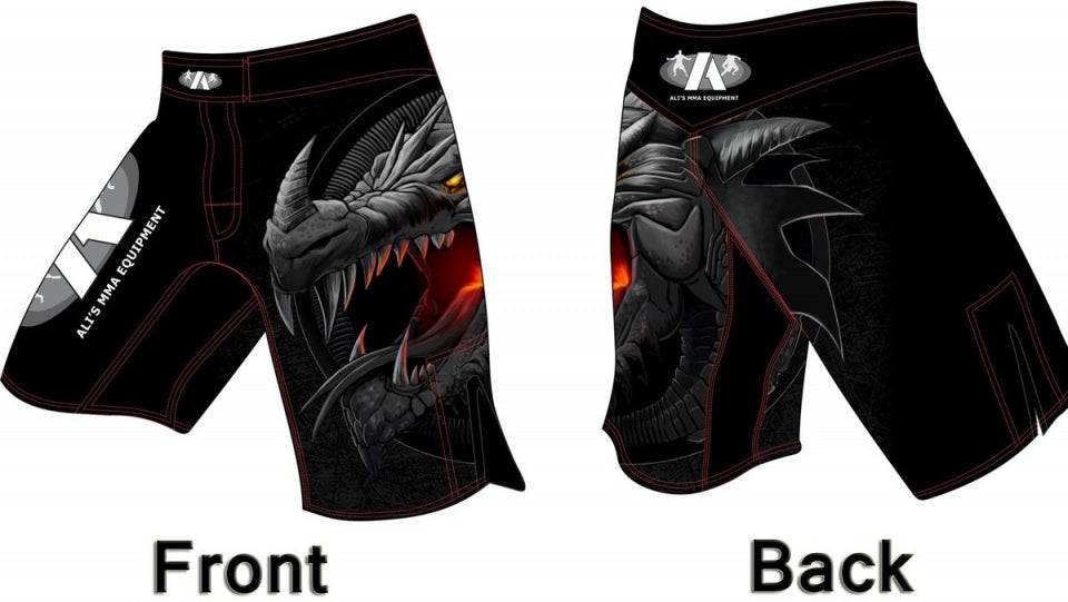 MMA-kledingset fightshirt met fightbroek zwart maat L