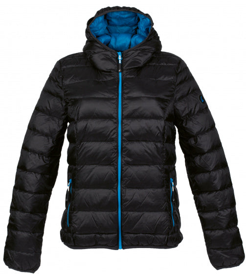 donsjas Belfast dames nylon zwart/blauw maat S