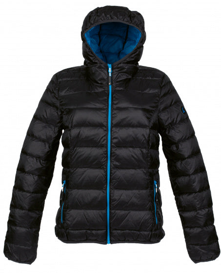donsjas Belfast dames nylon zwart/blauw maat L