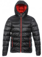 donsjas Nuuk heren nylon/dons zwart/rood maat XS
