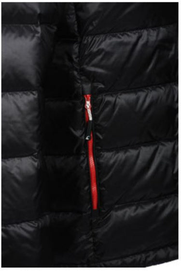 donsjas Nuuk heren nylon/dons zwart/rood maat XS
