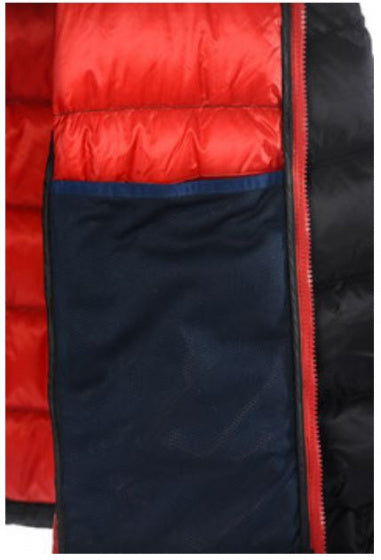 donsjas Nuuk heren nylon/dons zwart/rood maat XS