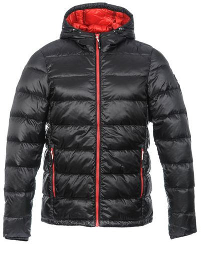 donsjas Nuuk heren nylon/dons zwart/rood maat XS
