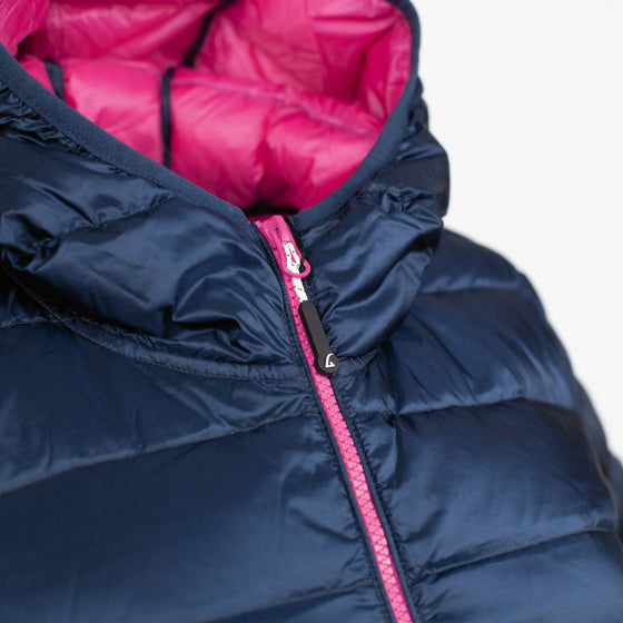 donsjas Belfast dames nylon donkerblauw/roze maat XXL