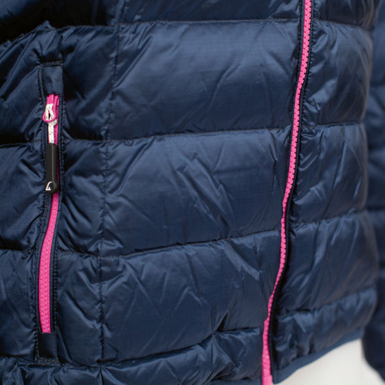 donsjas Belfast dames nylon donkerblauw/roze maat S