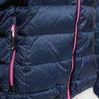 donsjas Belfast dames nylon donkerblauw/roze maat XS