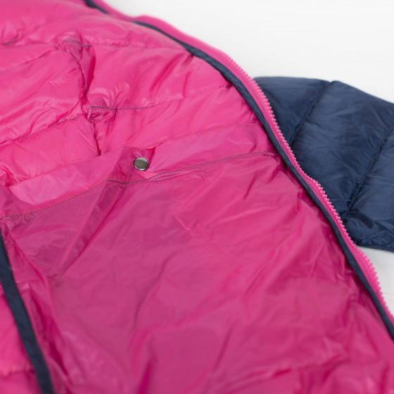 donsjas Belfast dames nylon donkerblauw/roze maat 4XL