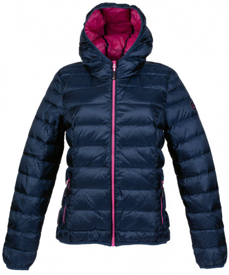 donsjas Belfast dames nylon donkerblauw/roze maat 3XL