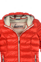 donsjas Belfast dames nylon rood/grijs maat S