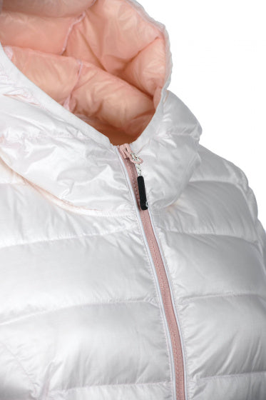 donsjas Belfast dames nylon wit/roze maat M