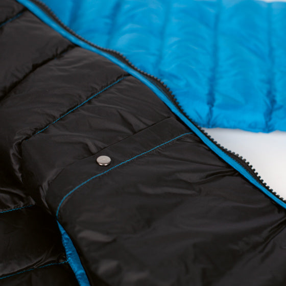 outdoorjas Oslo heren nylon/dons lichtblauw maat L