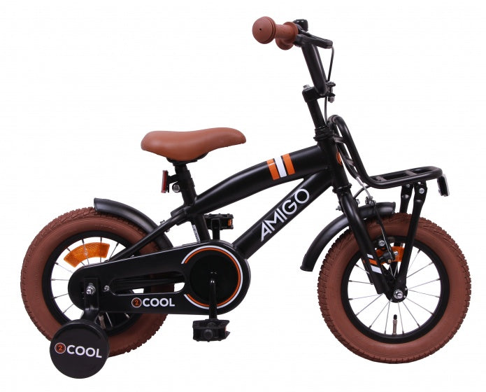 Amigo 2cool 12 inch 20 cm jongens terugtraprem matzwart