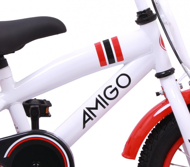 Amigo 2cool 12 inch 20 cm jongens terugtraprem wit