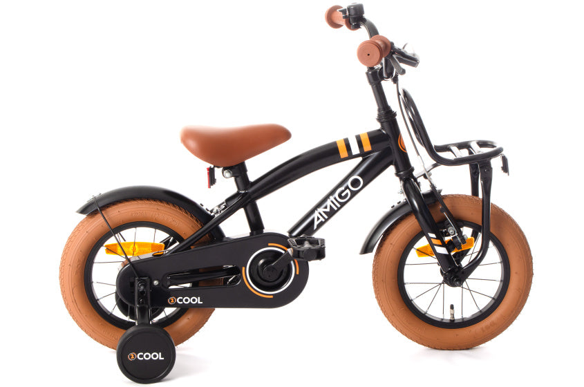 Amigo 2Cool 12 Inch 21 cm Jongens Terugtraprem Zwart