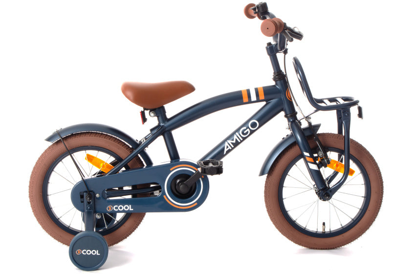 Amigo 2Cool 14 Inch 24 cm Jongens Terugtraprem Blauw