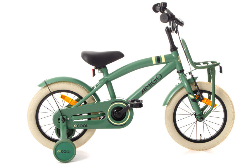 Amigo 2Cool 14 Inch 24 cm Jongens Terugtraprem Groen