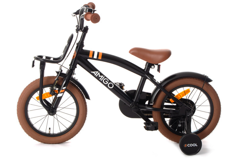 Amigo 2Cool 14 Inch 24 cm Jongens Terugtraprem Zwart