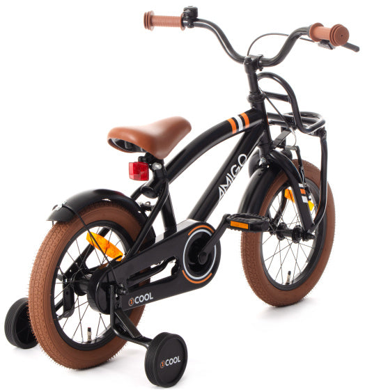 Amigo 2Cool 14 Inch 24 cm Jongens Terugtraprem Zwart