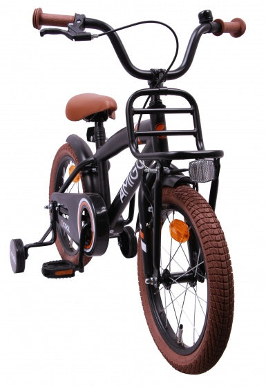 Amigo 2cool 16 inch 25,5 cm jongens terugtraprem matzwart