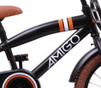 Amigo 2cool 16 inch 25,5 cm jongens terugtraprem matzwart