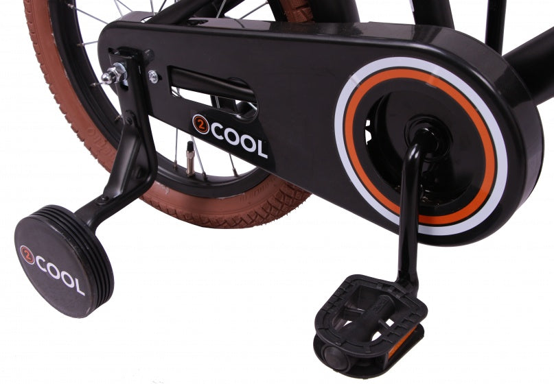Amigo 2cool 16 inch 25,5 cm jongens terugtraprem matzwart