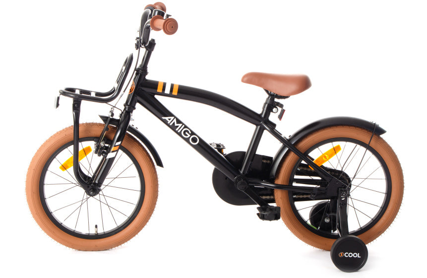 Amigo 2Cool 16 Inch 26 cm Jongens Terugtraprem Zwart