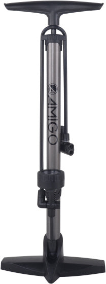 Amigo Fietspomp met drukmeter 11 Bar 61 cm antraciet