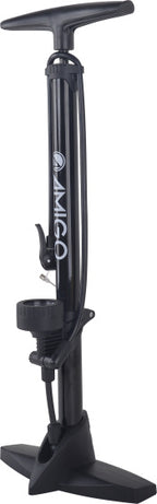 Amigo Fietspomp met drukmeter 11 Bar 61 cm zwart