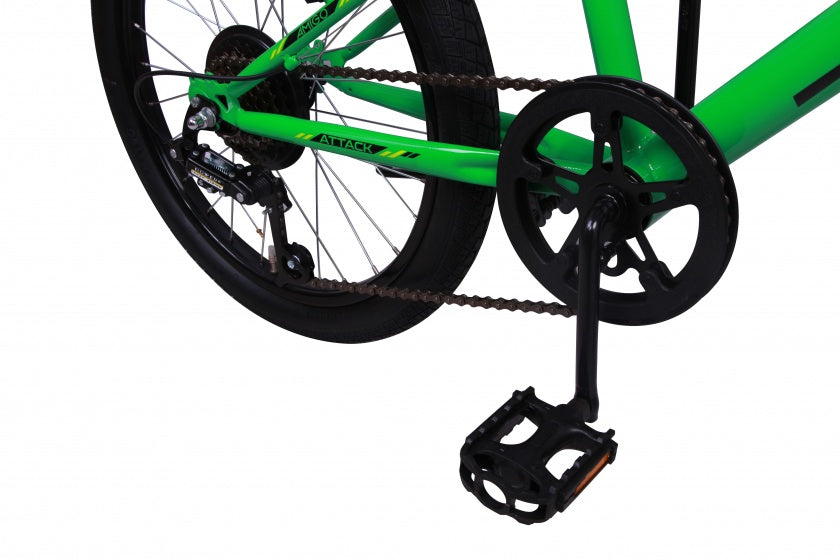 Attack 20 Inch 28 cm Jongens 6V V-Brakes Groen