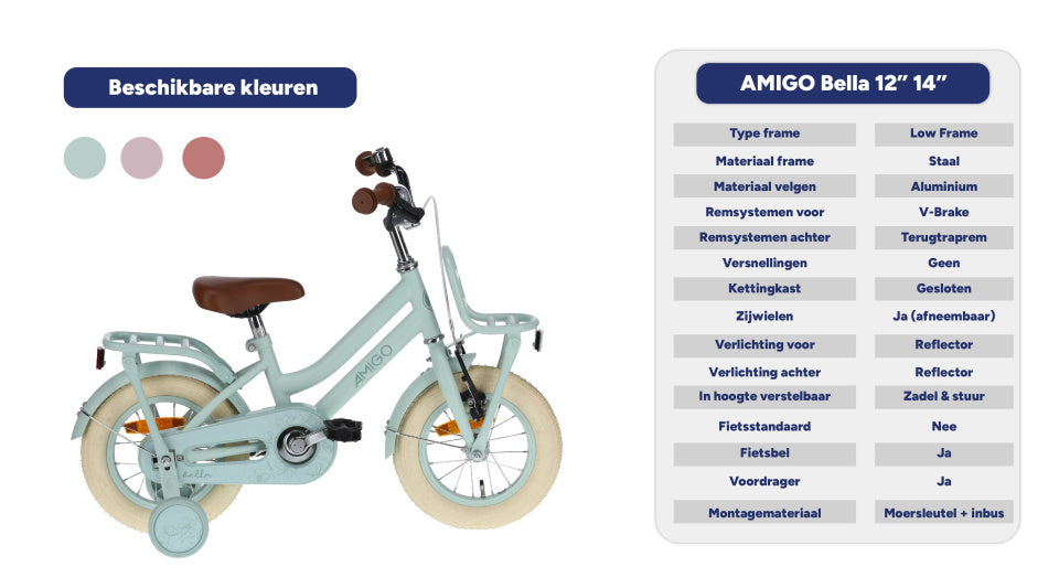 Amigo Bella 12 Inch 21 cm Meisjes Terugtraprem Groen