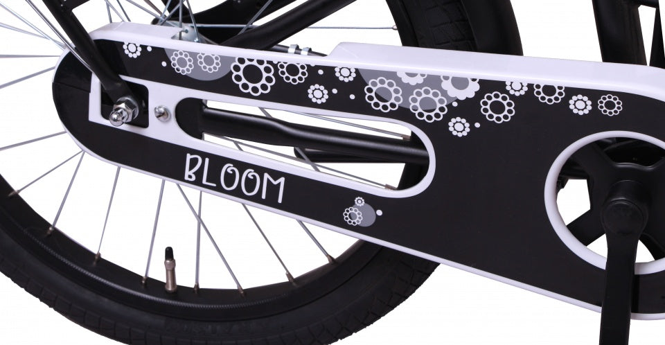 bloom 20 inch 29 cm meisjes terugtraprem matzwart