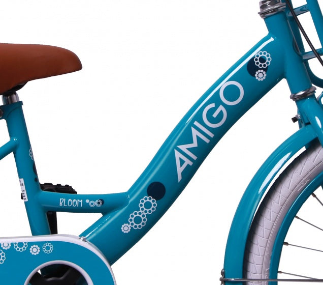 bloom 20 inch 29 cm meisjes terugtraprem turquoise