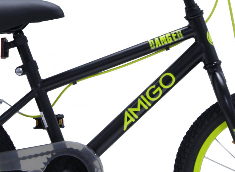Amigo Danger 16 inch junior v-brakes zwart/geel