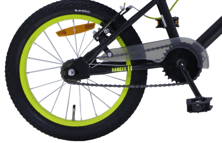 Amigo Danger 16 inch junior v-brakes zwart/geel