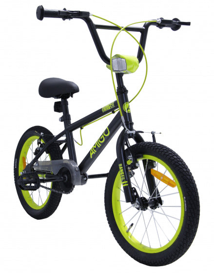 Amigo Danger 16 inch junior v-brakes zwart/geel