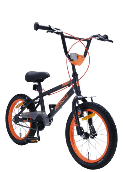 bmx danger 16 inch junior v-brakes zwart/oranje