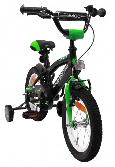 BMX Fun 14 Inch 21 cm Jongens Terugtraprem Groen/Matzwart