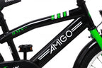 Amigo Fun 16 Inch 28 cm Jongens Terugtraprem Groen/Matzwart