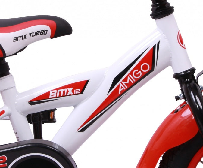 Amigo Turbo 12 Inch 19 cm Jongens Terugtraprem Wit