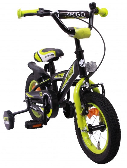 bmx turbo 12 inch 19 cm jongens terugtraprem zwart