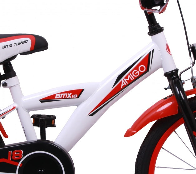 Amigo Turbo 18 Inch 25 cm Jongens Terugtraprem Wit