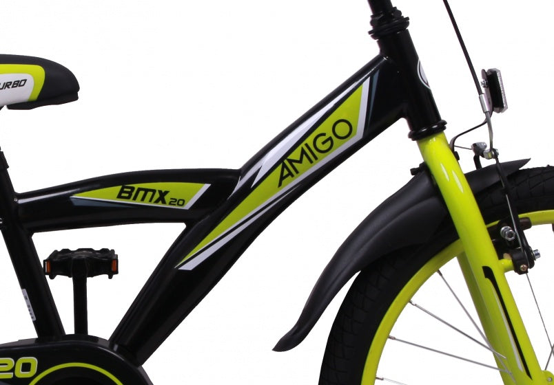 Amigo Turbo 20 Inch 29 cm Jongens Terugtraprem Zwart